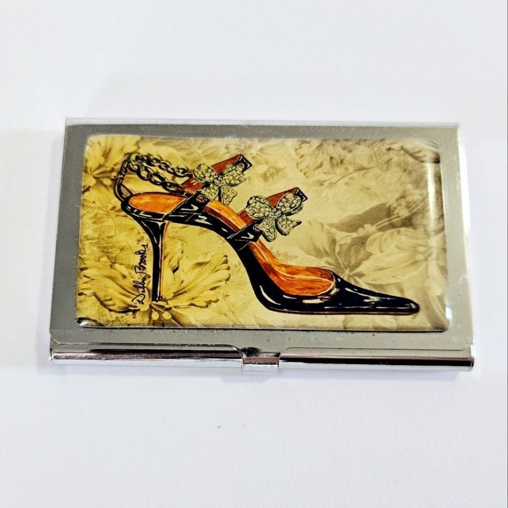 Debbie Brooks Signed Stiletto Sleek Metal Credit Business Card Holder Wallet